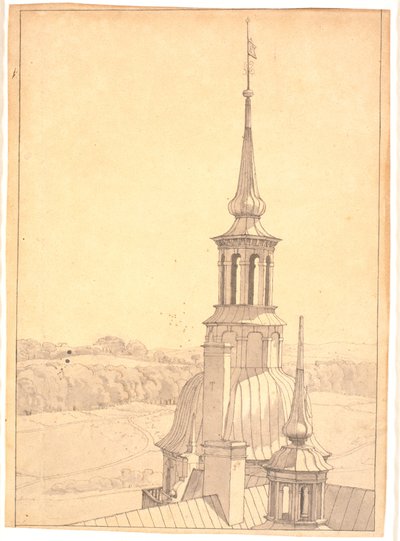 Et af de små tårne på Frederiksborg Slot af Christen Købke