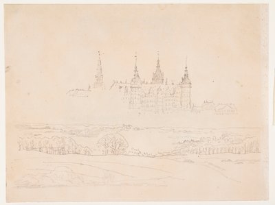 Studie til Glyptotekets "Efterårslandskab. Frederiksborg Slot i mellemgrunden" af Christen Købke