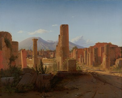 Forum, Pompeji, med Vesuv i det fjerne af Christen Schjellerup Købke