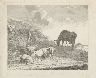 Landskab med kvæg af Christiaan Godfried Schutze van Houten