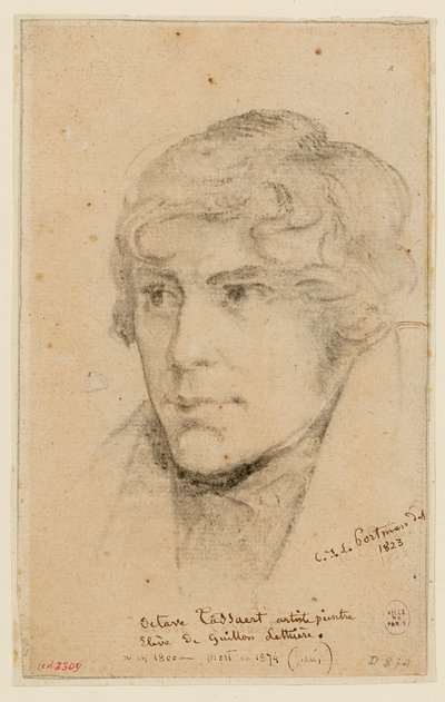 Portræt af Octave Tassaert af Christiaan Julius Lodewijk Portman