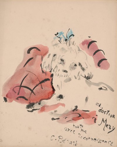 Petit chien (recto) (oliepastel, akvarel og pensel og blæk på papir) af Christian Bérard