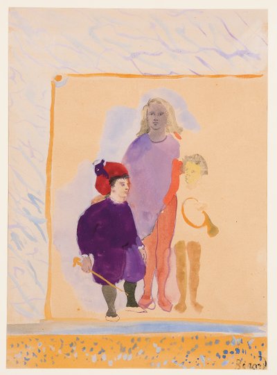 Tre tegn (gouache på papir) af Christian Bérard