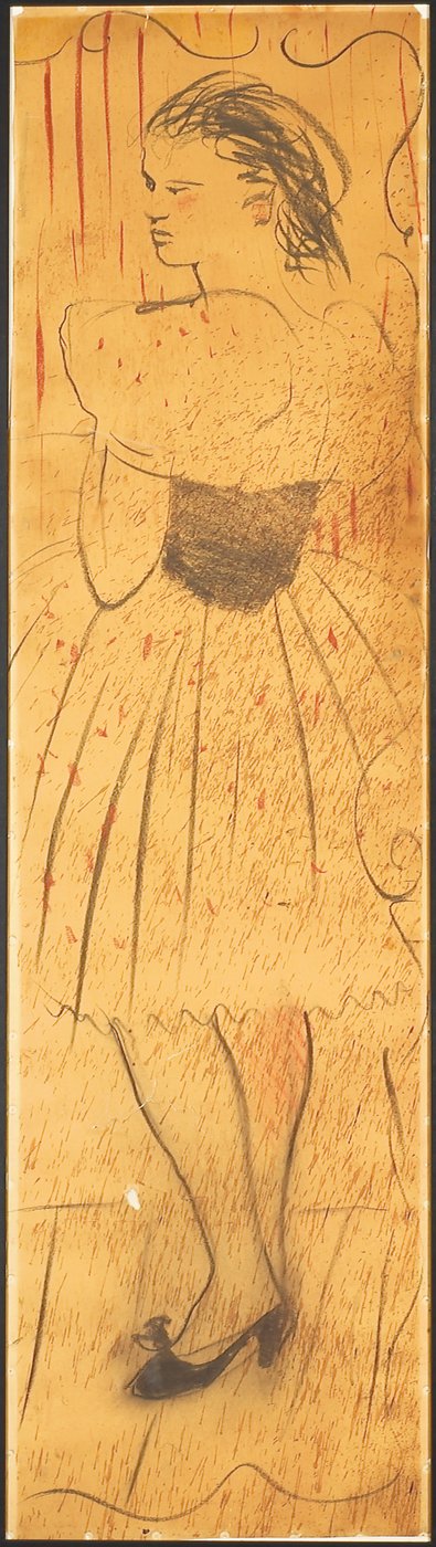 Triptykon (tegning af en elskendes scene) (blyant på papir) (se også 742028-29) af Christian Bérard