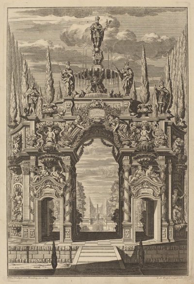 Triumphal Arch for Friedrich IV af Christian Engelbrecht and Johann Andreas Pfeffel, after Peter Schubert von Ehrenberg