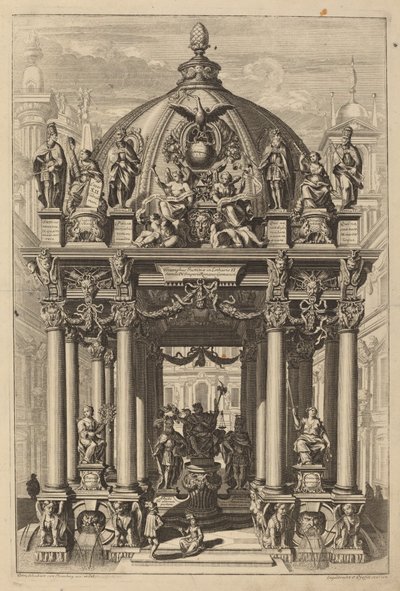 Triumfbue for Lotharius II af Christian Engelbrecht and Johann Andreas Pfeffel, after Peter Schubert von Ehrenberg