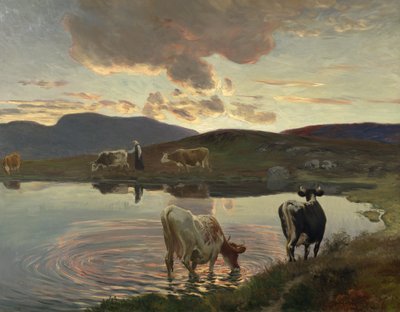 Efter solnedgang (olie på lærred) af Christian Eriksen Skredsvig