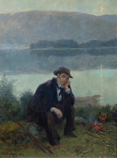 Jørgen Moe på fisketur af Christian Eriksen Skredsvig