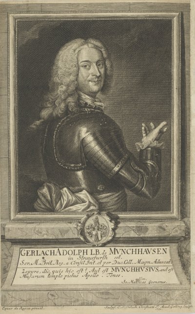 Portræt af Gerlach Adolph von Munchausen 1688-1770, 1738. af Christian Friedrich Fritzsch