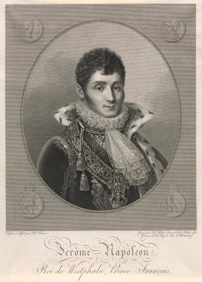 Jerome Napoleon, konge af Westfalen, fransk prins. af Christian Friedrich Muller