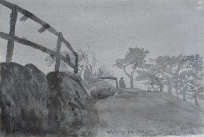 A Long Climb, 2015 (akvarel på papir) af Christian Furr