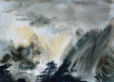 Black Mountain, 2015 (akvarel på papir) af Christian Furr