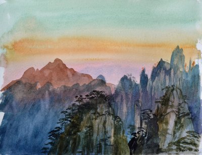 Buddhas Light II, 2015 (akvarel på papir) af Christian Furr