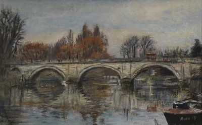 Forever Autumn, Red Leaves - Richmond Bridge, 2015 (olie på lærred) af Christian Furr