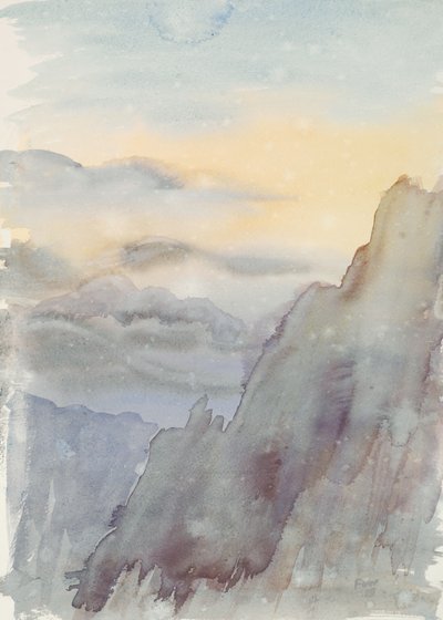 Mountain Bliss - PaiyunTing II, 2015 (akvarel på papir) af Christian Furr