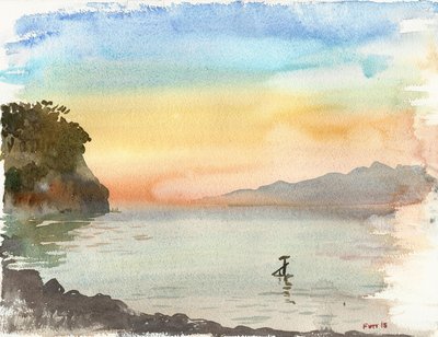 Rose Ionian Sea (akvarel) af Christian Furr