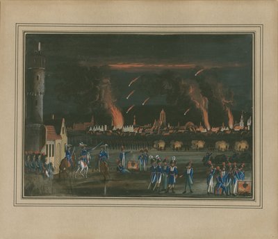 Bombardement af Frankfurt am Main af den franske hær, 13. juli 1796 af Christian Georg Schütz the Younger