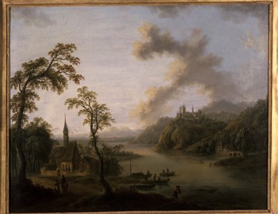 Flodlandskab af Christian Georg the Elder Schuetz