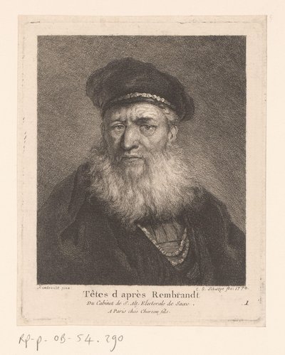 Gammel mand med baret og skæg People in the Style of Rembrandt (serietitel) af Christian Gottfried Schultze