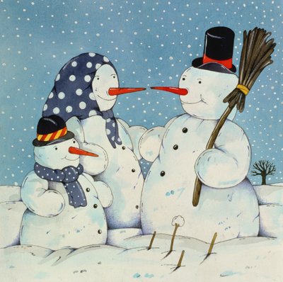 The Snowman Family, 1997 (wc på papir) af Christian Kaempf
