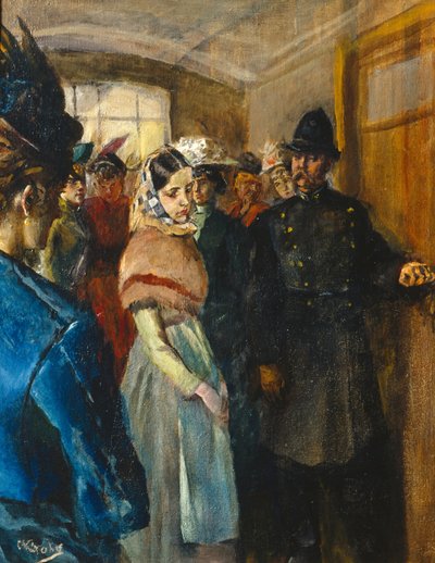 Albertine i politilægens venteværelse af Christian Krohg