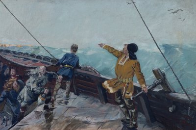 Leiv Eiriksson opdager Amerika af Christian Krohg