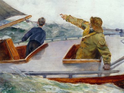 På stævnen, ca 1890 (olie på lærred) af Christian Krohg