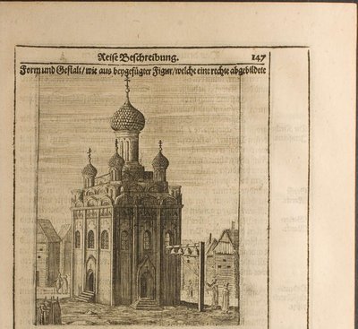 Katedralen i Kreml i Moskva Illustration fra rejser til den store hertug af Muscovy og slægten af Christian Lorenzen Rothgiesser