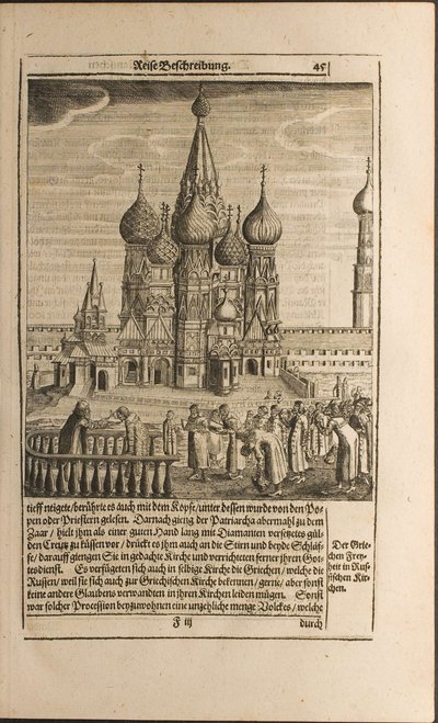 Moskva-illustration fra rejser til den store hertug af Muscovy og kongen af Persien af Adam Olea af Christian Lorenzen Rothgiesser