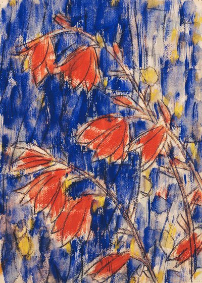 røde blomster; Rote Blumen af Christian Rohlfs