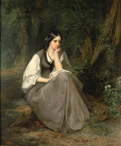 Evangeline, 1861. af Christian Schussele