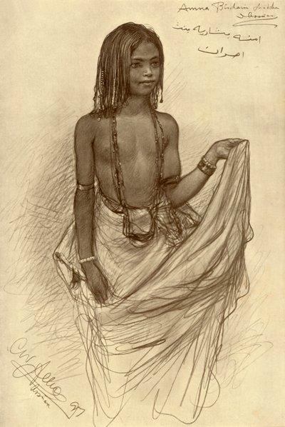 Bishari pige, More, Egypten, af Christian Wilhelm Allers