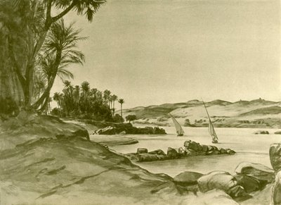 Feluccas ved Nilen, Egypten, 1898. af Christian Wilhelm Allers