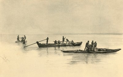 Fiskerbåde, Ceylon, 1898. af Christian Wilhelm Allers
