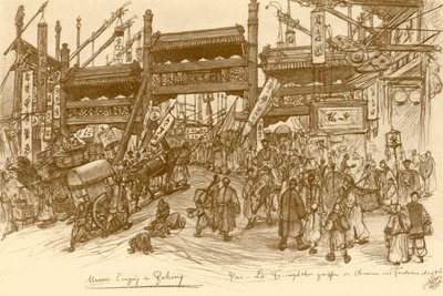 Porte i Peking, Kina, 1898. af Christian Wilhelm Allers
