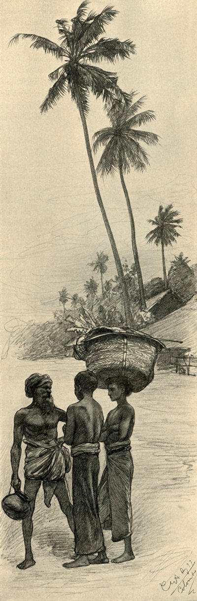 Gruppe af mænd, Colombo, Ceylon, 1898. af Christian Wilhelm Allers