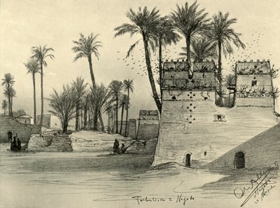 Huse i Nagada, Egypten, 1898. af Christian Wilhelm Allers
