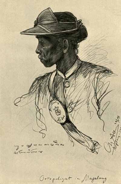 Politimand, Magalang, Java, 1898. af Christian Wilhelm Allers