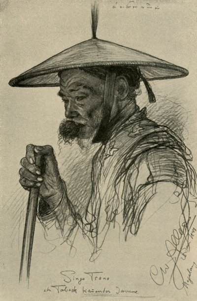 Singo Trono - mand, der tygger tobak, Magelang, Java, 1898. af Christian Wilhelm Allers