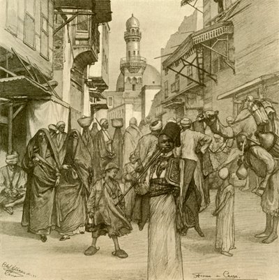 Gade i Kairo, 1898. af Christian Wilhelm Allers