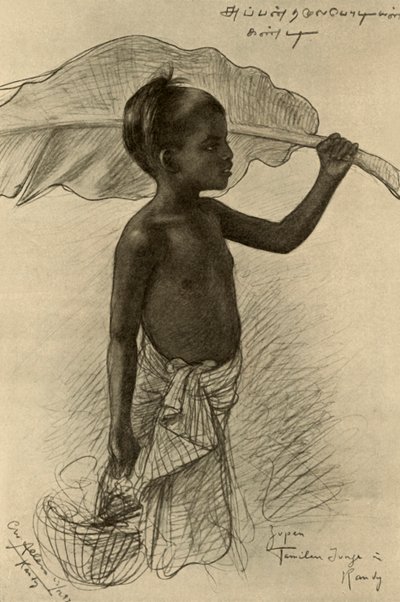 Tamilsk dreng, Kandy, Ceylon, 1898. af Christian Wilhelm Allers