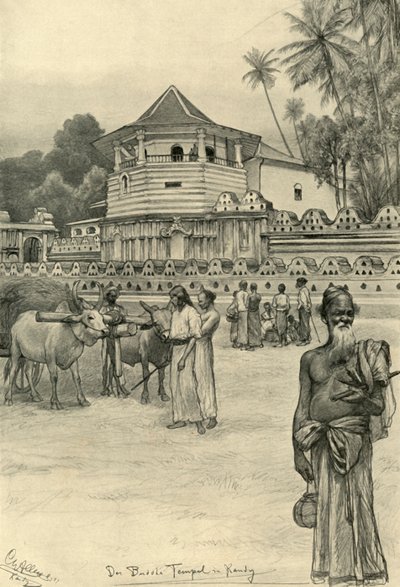 Tandens tempel, Kandy, Ceylon, 1898. af Christian Wilhelm Allers