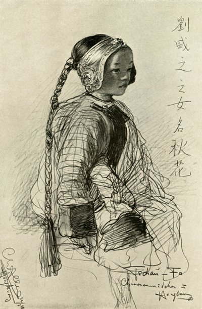 Tschan-Fa - kinesisk pige, Hong Kong, 1898. af Christian Wilhelm Allers