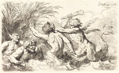Kæmper mod Tritons af Christian Wilhelm Ernst Dietrich
