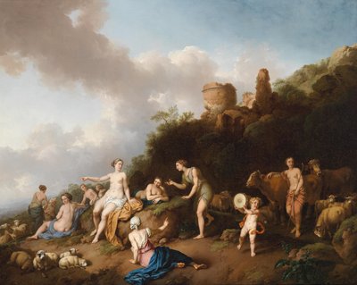 Diana og hendes nimfs af Christian Wilhelm Ernst Dietrich