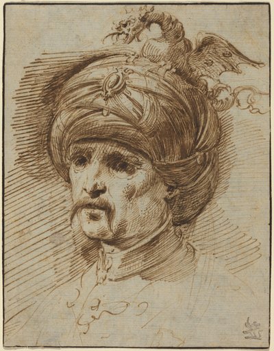 Orientaler med fantastisk hovedbeklædning af Christian Wilhelm Ernst Dietrich