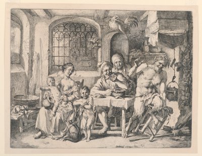 Satyr i Bondehuset af Christian Wilhelm Ernst Dietrich
