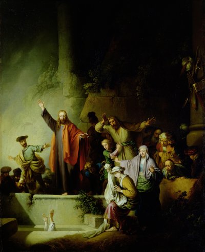 The Raising of Lazarus (olie på lærred) af Christian Wilhelm Ernst Dietrich