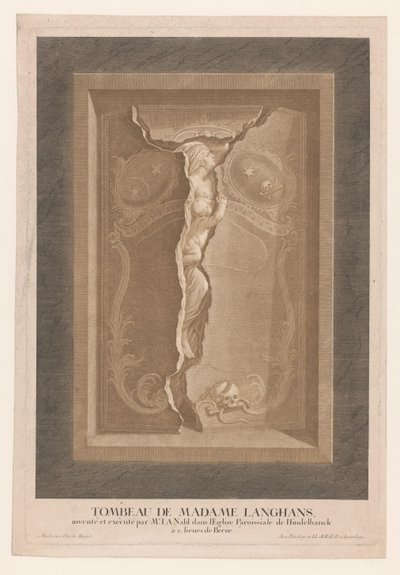 Grave af Maria Magdalena Langhans i Hindelbank -kirken Tombeau de Madame Langhans (...) (titel på objekt) af Christian von Mechel