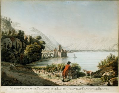 Udsigt over Chillon-slottet af Christian von Mechel